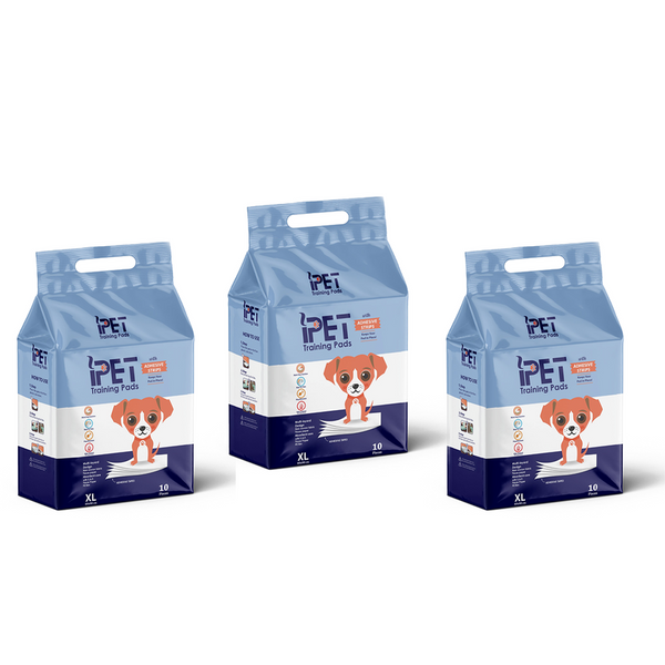 iPET Training Pads Bundle – 3 Packs × 10 Pieces | مفارش تدريب بشرائط لاصقة